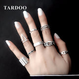 TARDOO Classic Punk Style Real Sterling Silver Ring for Women Trendy Luxury Geometric Rings Fine Jewelry for All Fingers