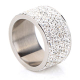 Fashion Wholesale shining full rhinestone stainless steel ring for woman & man gold silver plated Crystal Jewelry