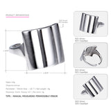 TARDOO Classic Punk Style Real Sterling Silver Ring for Women Trendy Luxury Geometric Rings Fine Jewelry for All Fingers