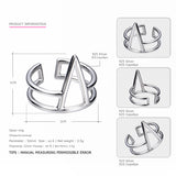 TARDOO Classic Punk Style Real Sterling Silver Ring for Women Trendy Luxury Geometric Rings Fine Jewelry for All Fingers