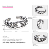 TARDOO Classic Punk Style Real Sterling Silver Ring for Women Trendy Luxury Geometric Rings Fine Jewelry for All Fingers