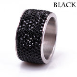 Fashion Wholesale shining full rhinestone stainless steel ring for woman & man gold silver plated Crystal Jewelry