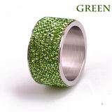 Fashion Wholesale shining full rhinestone stainless steel ring for woman & man gold silver plated Crystal Jewelry