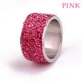 Fashion Wholesale shining full rhinestone stainless steel ring for woman & man gold silver plated Crystal Jewelry