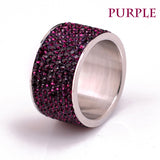 Fashion Wholesale shining full rhinestone stainless steel ring for woman & man gold silver plated Crystal Jewelry