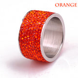 Fashion Wholesale shining full rhinestone stainless steel ring for woman & man gold silver plated Crystal Jewelry