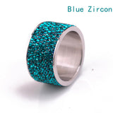 Fashion Wholesale shining full rhinestone stainless steel ring for woman & man gold silver plated Crystal Jewelry