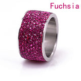 Fashion Wholesale shining full rhinestone stainless steel ring for woman & man gold silver plated Crystal Jewelry