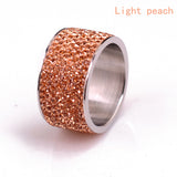 Fashion Wholesale shining full rhinestone stainless steel ring for woman & man gold silver plated Crystal Jewelry