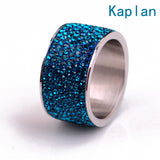 Fashion Wholesale shining full rhinestone stainless steel ring for woman & man gold silver plated Crystal Jewelry