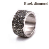 Fashion Wholesale shining full rhinestone stainless steel ring for woman & man gold silver plated Crystal Jewelry