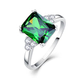 JQUEEN New Fashion 5.3ct Nano Russian Emerald Ring 925 Solid Sterling Silver Set High Quality Best Brand Jewelry For Women