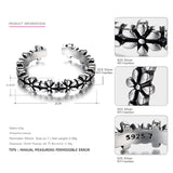 Tardoo 925 Sterling Silver Mix Match Rings for Women Classic Plants & Heart Rings Sets Fashion Punk Style Brand Fine Jewelry