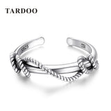 Tardoo Top Quality 925 Sterling Silver Cuff Rings for Women Simple Style Distortion Opening Rings Brand Fine Jewelry