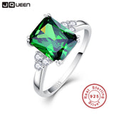 JQUEEN New Fashion 5.3ct Nano Russian Emerald Ring 925 Solid Sterling Silver Set High Quality Best Brand Jewelry For Women