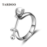 Tardoo Pear Shaped Engagement Rings 925 Sterling Silver Rings for Women Trendy Real White Pearls Ring Romantic Fine Jewelry