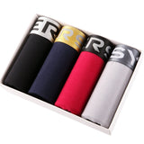 Innersy 2017 Shorts Mens 4Pcs\lot Underwear Soft Boxers Cotton Boxer Men Solid Boxer Shorts Plus Size Boxers Mens Underwear Lot