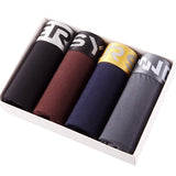 Innersy 2017 Shorts Mens 4Pcs\lot Underwear Soft Boxers Cotton Boxer Men Solid Boxer Shorts Plus Size Boxers Mens Underwear Lot