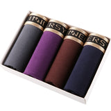 Innersy 2017 Shorts Mens 4Pcs\lot Underwear Soft Boxers Cotton Boxer Men Solid Boxer Shorts Plus Size Boxers Mens Underwear Lot