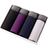 Innersy 2017 Shorts Mens 4Pcs\lot Underwear Soft Boxers Cotton Boxer Men Solid Boxer Shorts Plus Size Boxers Mens Underwear Lot