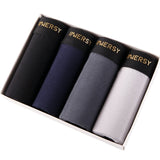 Innersy 2017 Shorts Mens 4Pcs\lot Underwear Soft Boxers Cotton Boxer Men Solid Boxer Shorts Plus Size Boxers Mens Underwear Lot