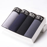 Innersy 2017 Shorts Mens 4Pcs\lot Underwear Soft Boxers Cotton Boxer Men Solid Boxer Shorts Plus Size Boxers Mens Underwear Lot