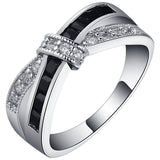 cross finger ring for lady paved cz zircon luxury hot Princess women Wedding Engagement Ring purple pink color jewelry