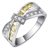 cross finger ring for lady paved cz zircon luxury hot Princess women Wedding Engagement Ring purple pink color jewelry
