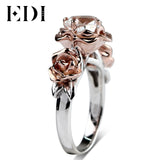 EDI Genuine 1CT Round Moissanite Diamond Rins 14K 585 Rose White Gold Engagement Ring Test Positive Fine Jewelry Christmas Gifts