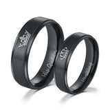 ZORCVENS Fashion DIY Her King and His Queen Stainless Steel Wedding Rings for Women Men