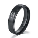 ZORCVENS Fashion DIY Her King and His Queen Stainless Steel Wedding Rings for Women Men