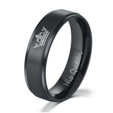 ZORCVENS Fashion DIY Her King and His Queen Stainless Steel Wedding Rings for Women Men