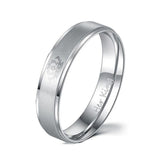 ZORCVENS Fashion DIY Her King and His Queen Stainless Steel Wedding Rings for Women Men