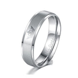 ZORCVENS Fashion DIY Her King and His Queen Stainless Steel Wedding Rings for Women Men