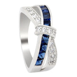 cross finger ring for lady paved cz zircon luxury hot Princess women Wedding Engagement Ring purple pink color jewelry
