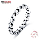 LZESHINE 2017 Fashion Rings 100% Authentic 925 Sterling Silver Star Shape Finger Ring For Women Wedding PSRI0008-B