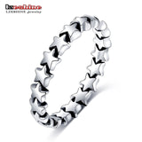 LZESHINE 2017 Fashion Rings 100% Authentic 925 Sterling Silver Star Shape Finger Ring For Women Wedding PSRI0008-B