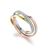 925 Sterling Silver Rings for Women Classic Solid Silver Set of Rings with 1 Micro Rose Gold Wedding Fine Jewelry Trinity Ring