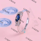 Natural Sapphire Stone New Rings for Girls 925 Sterling Silver Jewelry Gemstone Blue Wedding Ring with Box