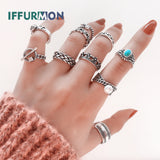 IFFURMON Fine Rings Sterling Silver 925 Ring Set Engagement Adjustable Classic Women Rings For Fingers Wedding Elegant Jewelry